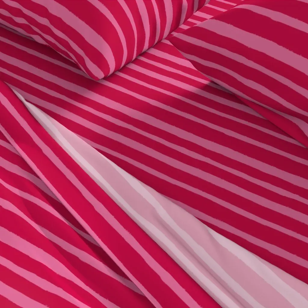 Chunky Stripes King Size Sheet Set - Crimson alternate view