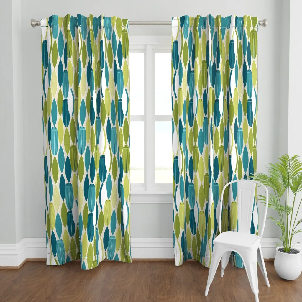 Cicada Song Curtain Panel - Teal product
