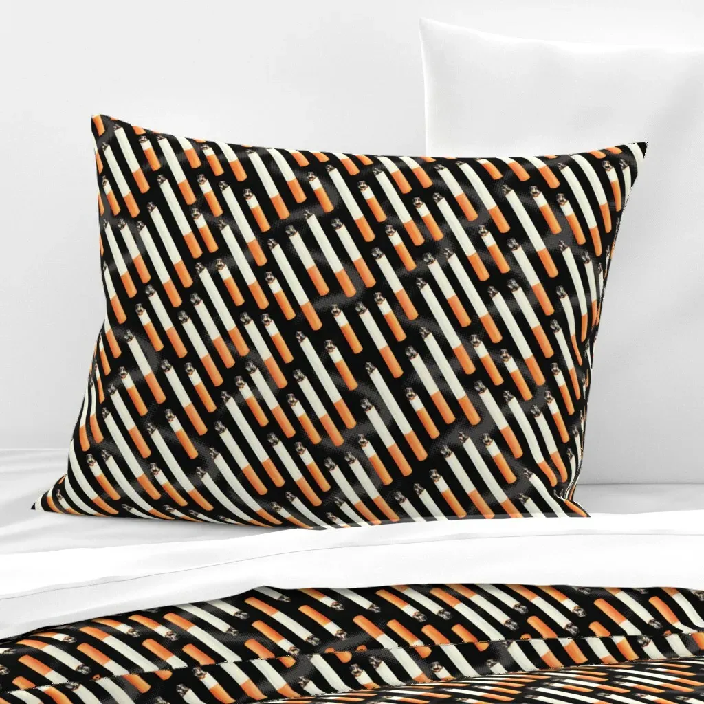 Cigarettes Standard Knife Edge Cushion Cover - Orange, Cotton Sateen product