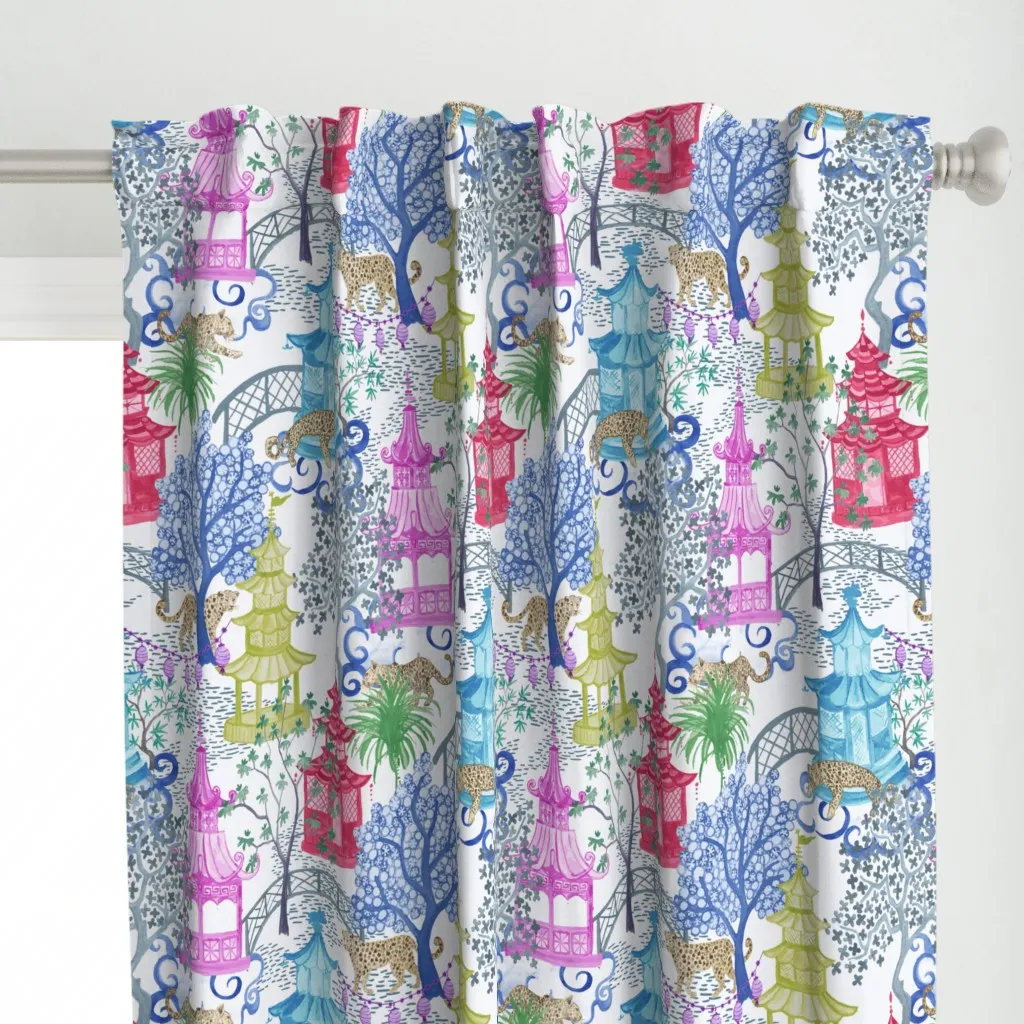 Cindy Leopards Curtain Panel - Pink alternate view