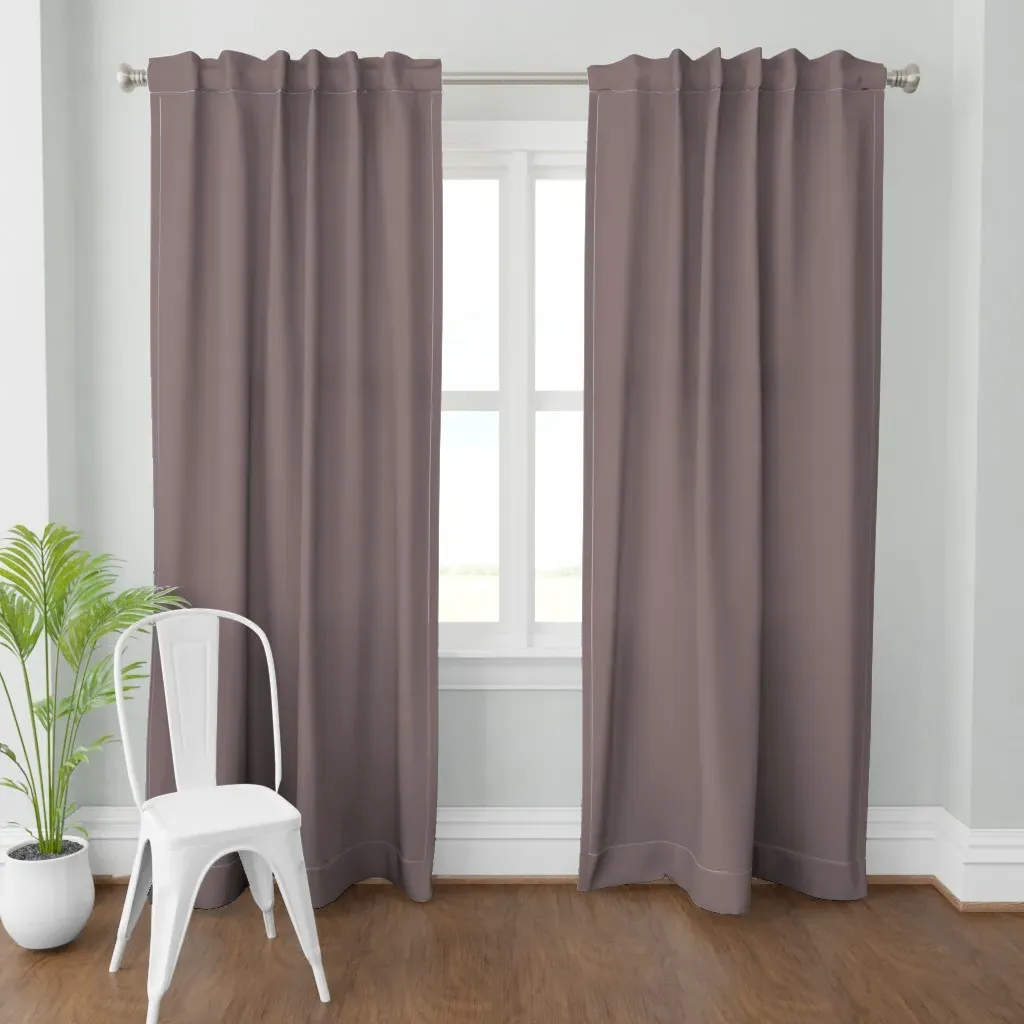 Cinnamon Slate Solid Curtain Panel - Dusty Rose product