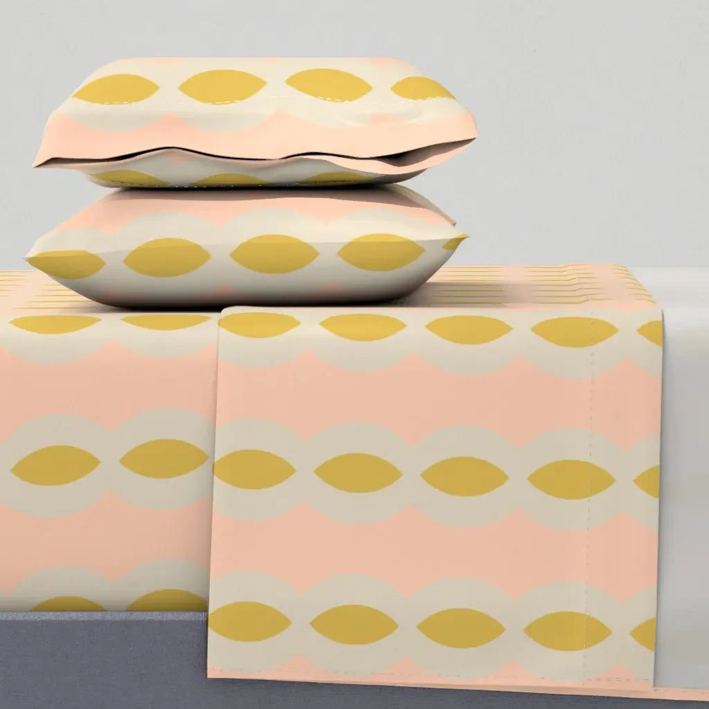 Circle Cut Twin Sheet Set - Mustard Yellow product