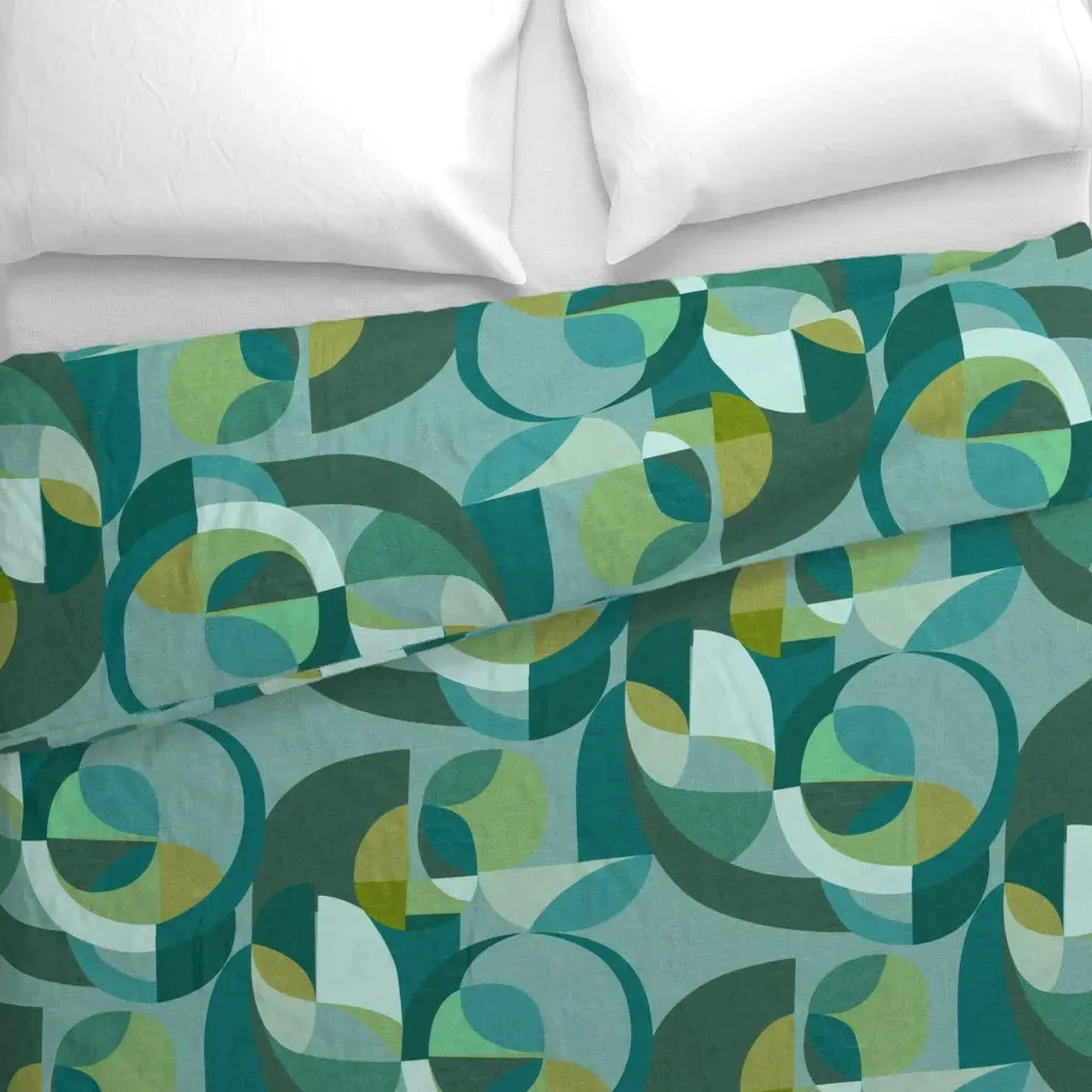 Circles Duvet Cover - Teal alternate view