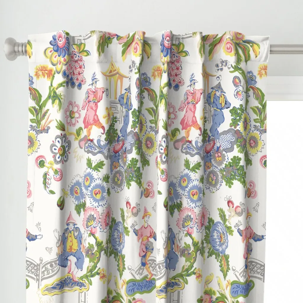 Circus In Cathay Caroline Curtain Panel - Pink alternate view
