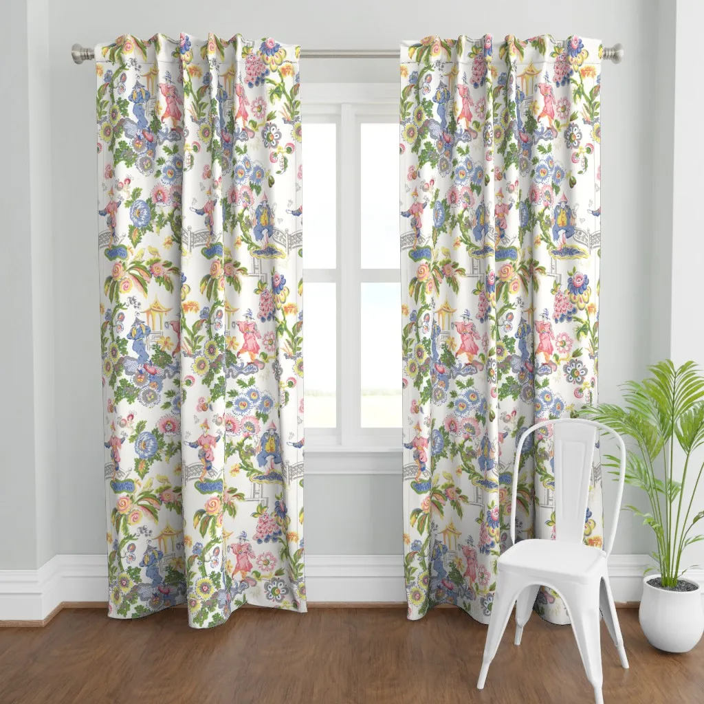 Circus In Cathay Caroline Curtain Panel - Pink product