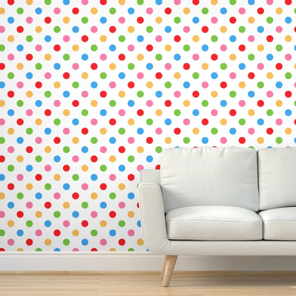 Circus Polka Dots Peel and Stick Wallpaper - Red product