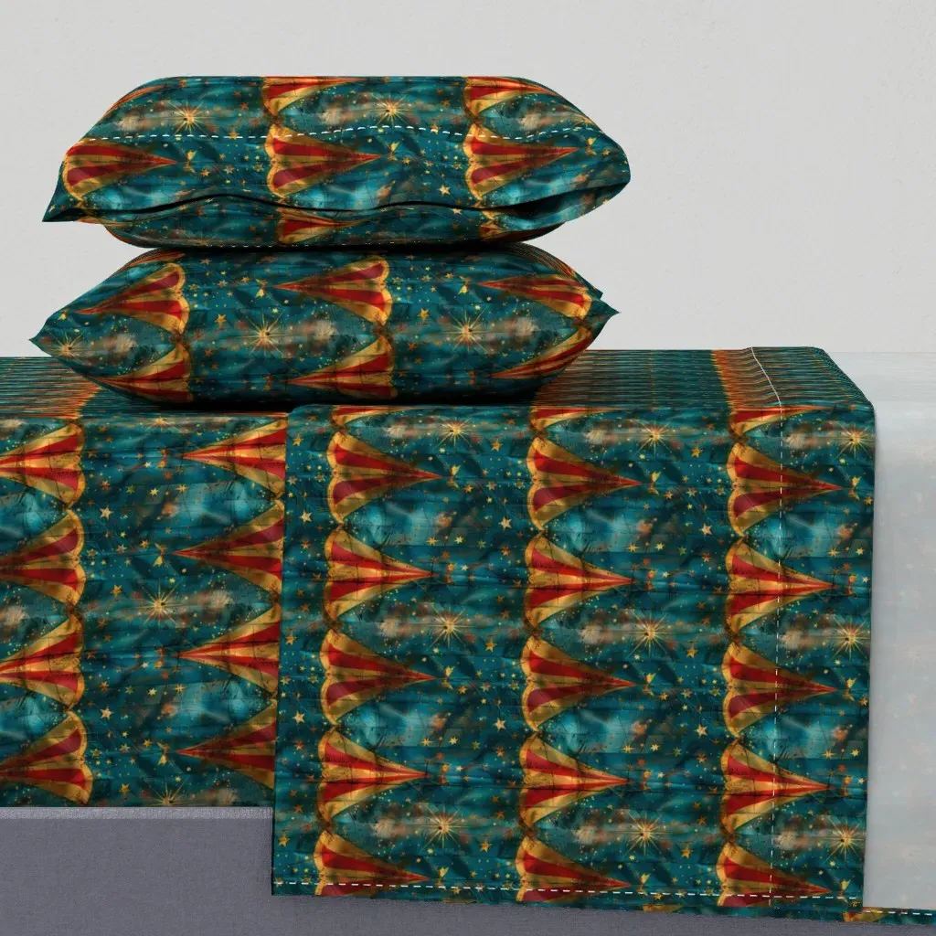 Circus Tent Queen Sheet Set - Teal product