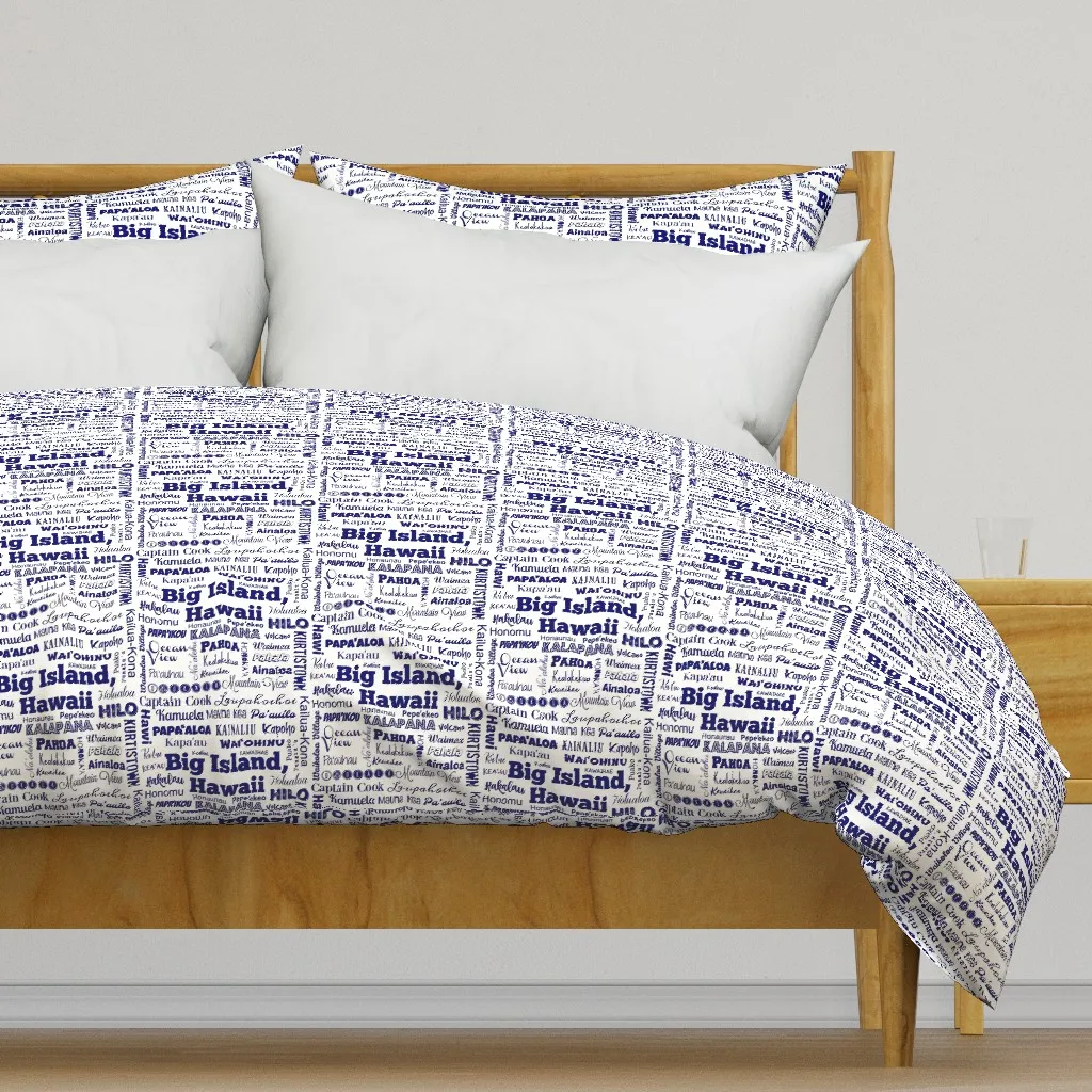 Cities Of Big Island Hawaii Duvet Cover - Dark Blue product