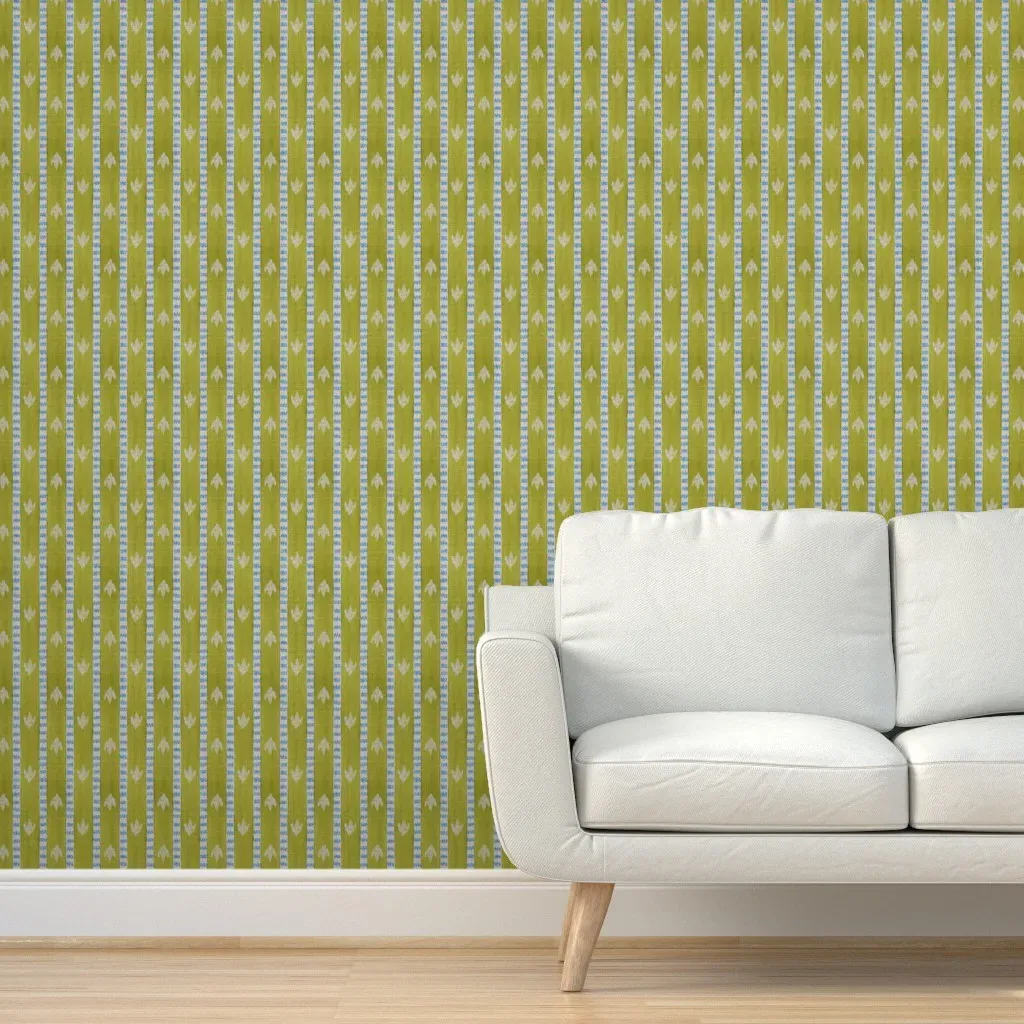 Citron Cerulean Sparrow Stripe Peel and Stick Wallpaper - Chartreuse product