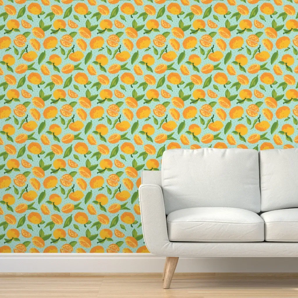 Citrus Botanical Peel and Stick Wallpaper - Orange product
