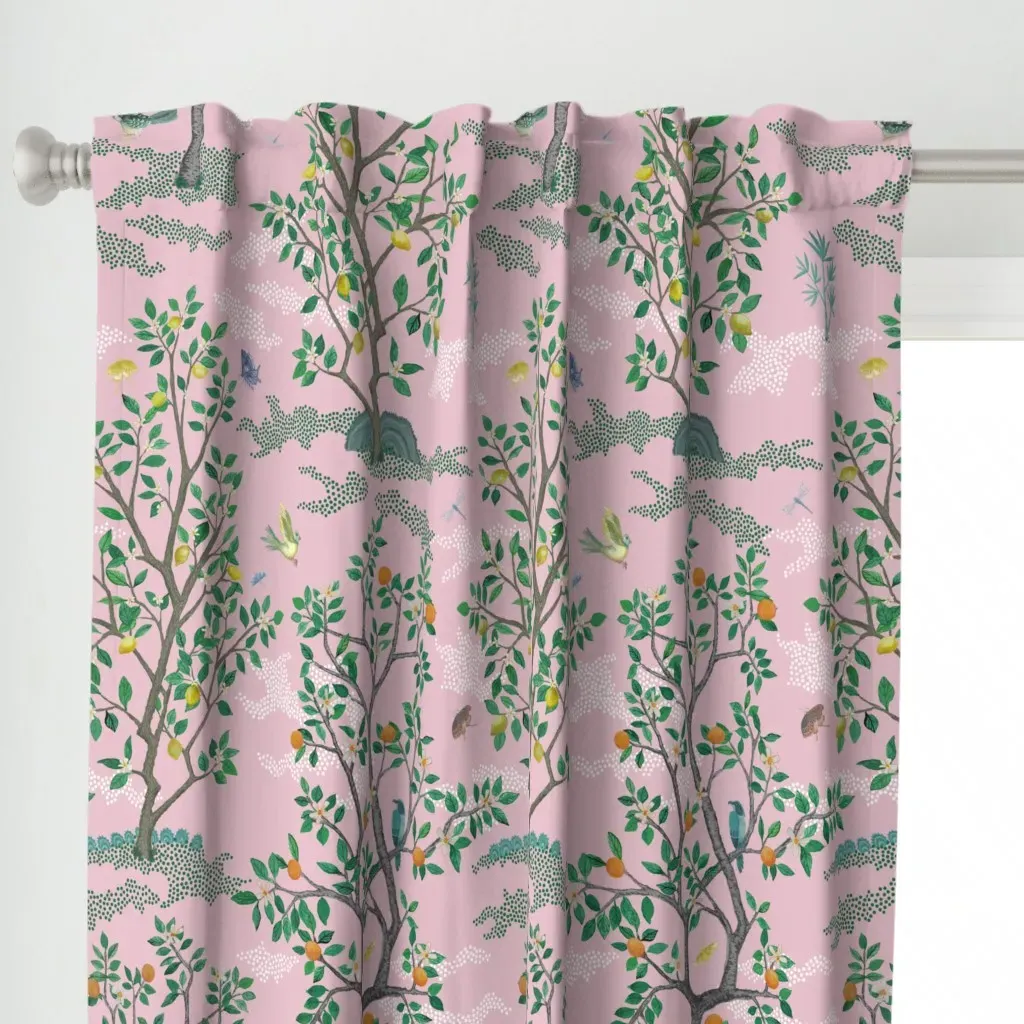 Citrus Grove Curtain Panel - Pink alternate view