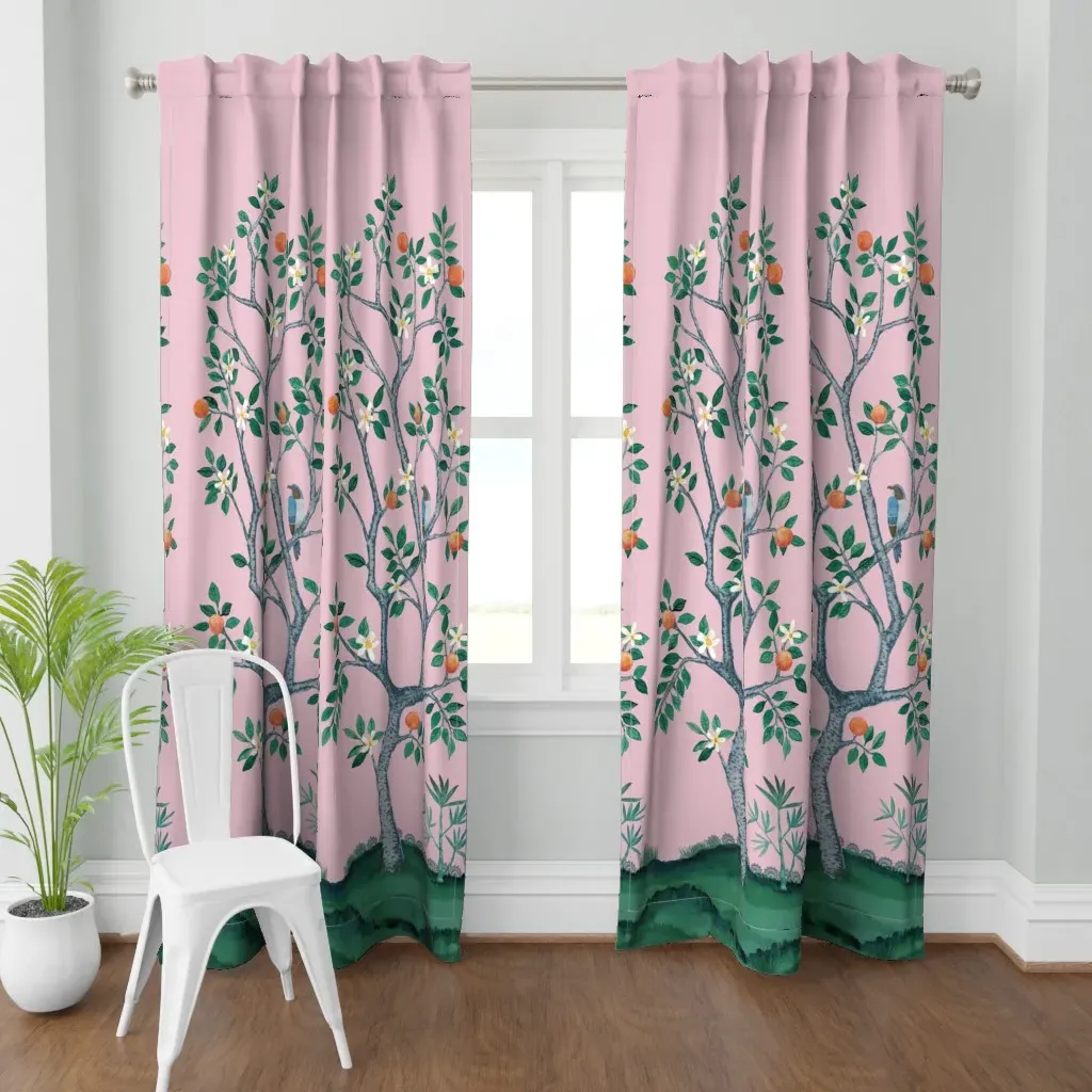 Citrus Grove Panel B Curtain Panel - Pink product