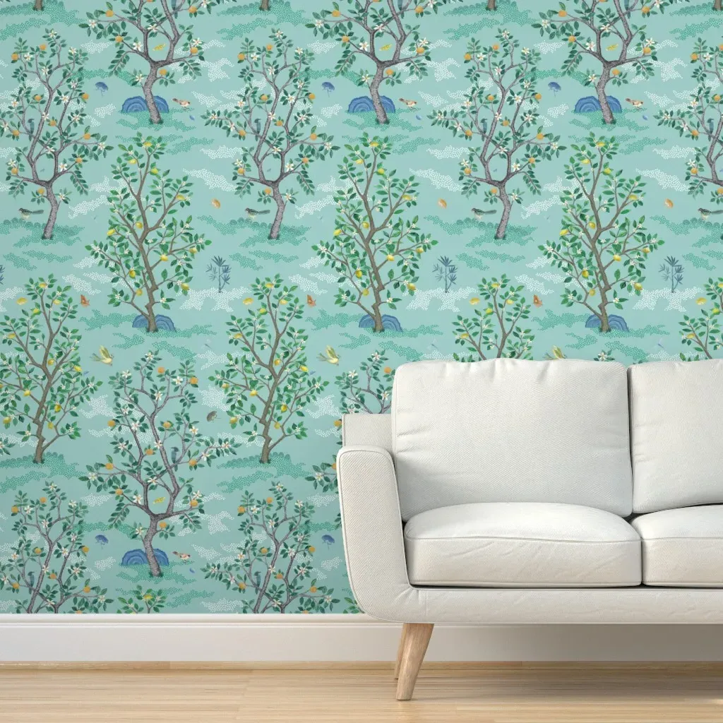 Citrus Grove Peel and Stick Wallpaper - Aqua product