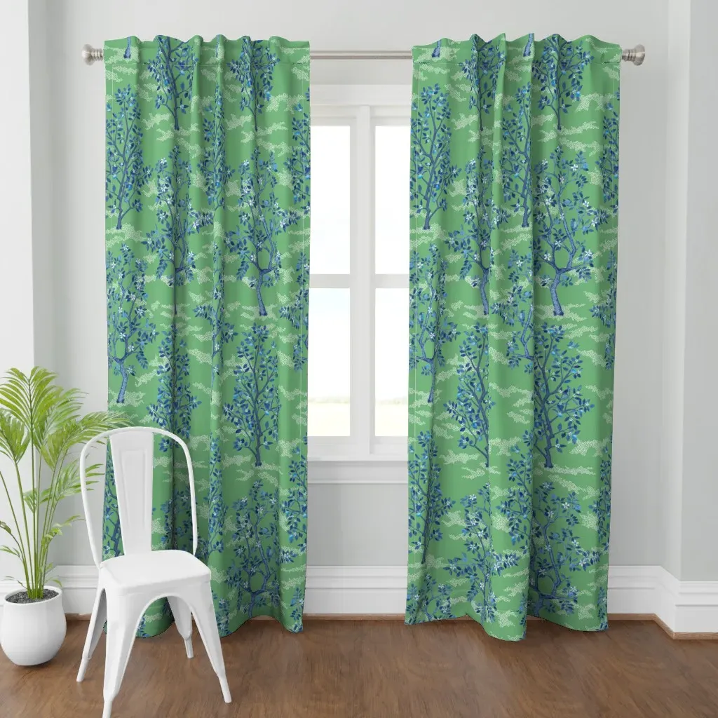 Citrus Grove Toile Curtain Panel - Blue product