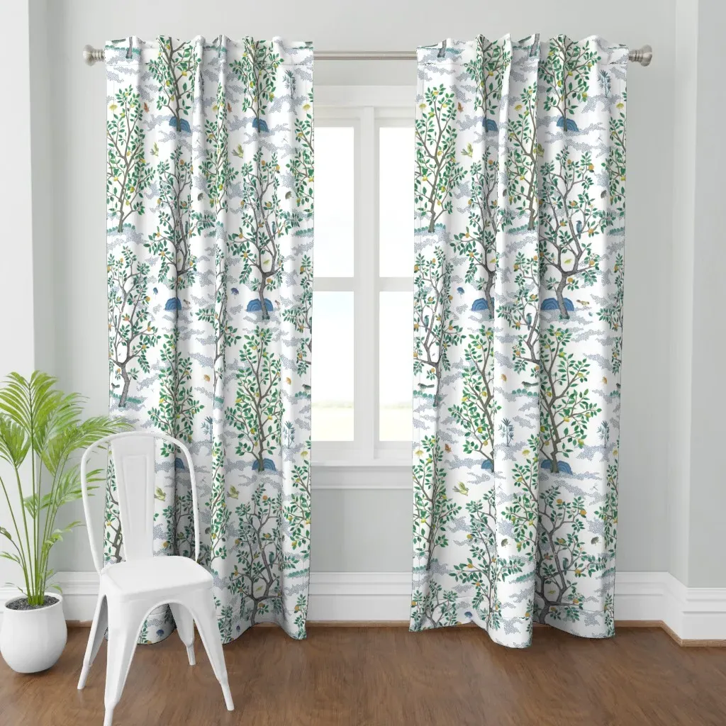 Citrus Grove Toile Curtain Panel - Green product