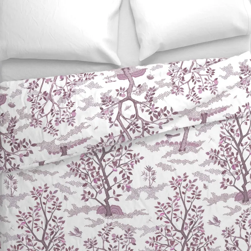 Citrus Grove Toile Duvet Cover - Dusty Rose alternate view