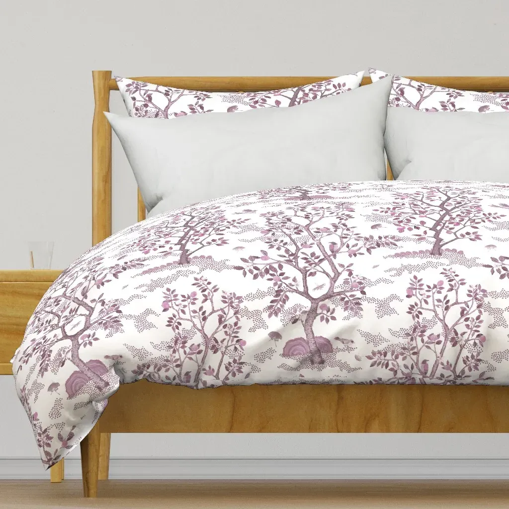 Citrus Grove Toile Duvet Cover - Dusty Rose product