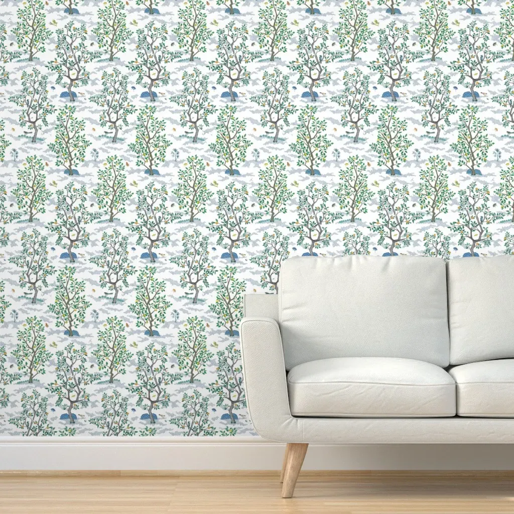 Citrus Grove Toile Peel and Stick Wallpaper - Green product
