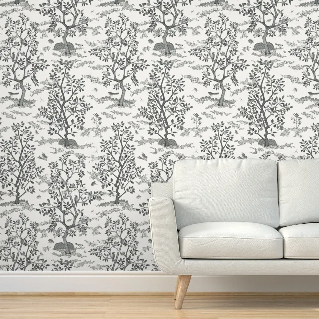Citrus Grove Toile Peel and Stick Wallpaper - Griege, Cream product