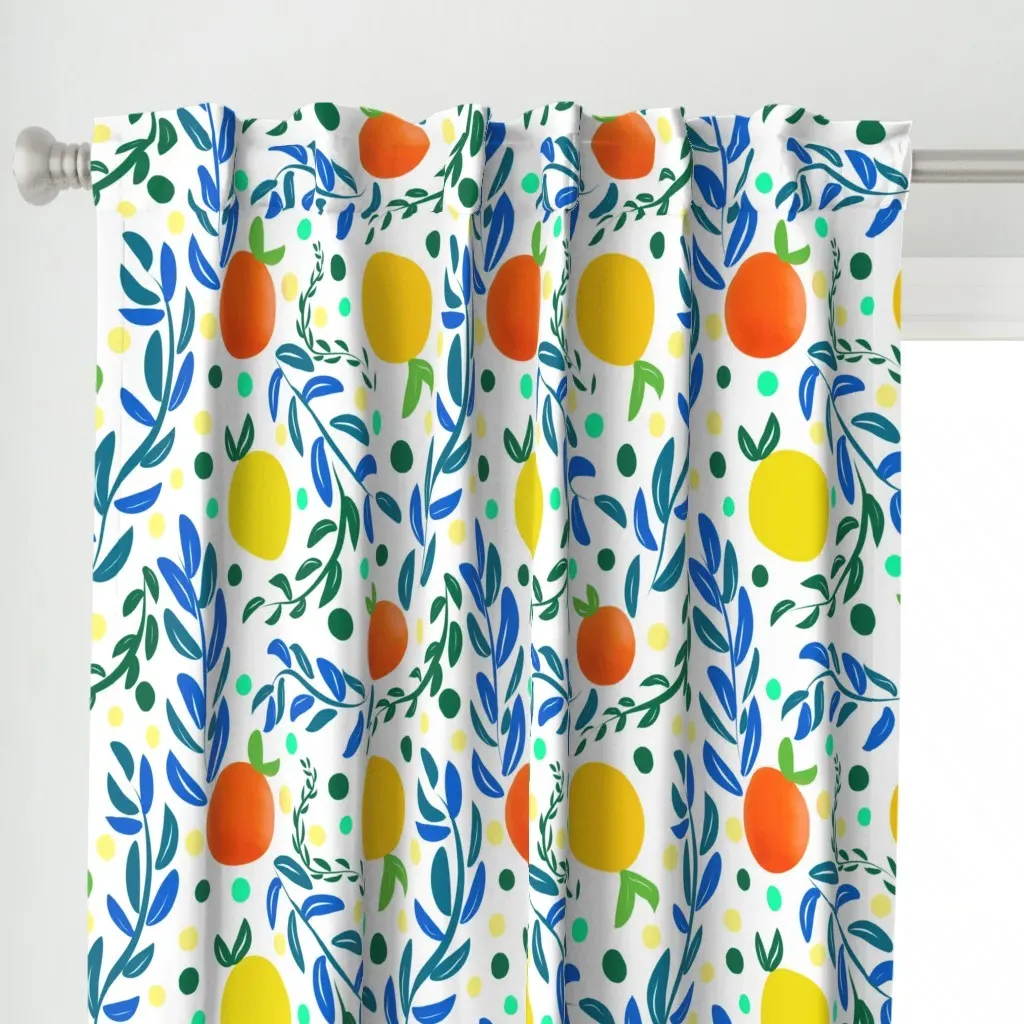 Citrus Orange Pattern Curtain Panel - Orange alternate view