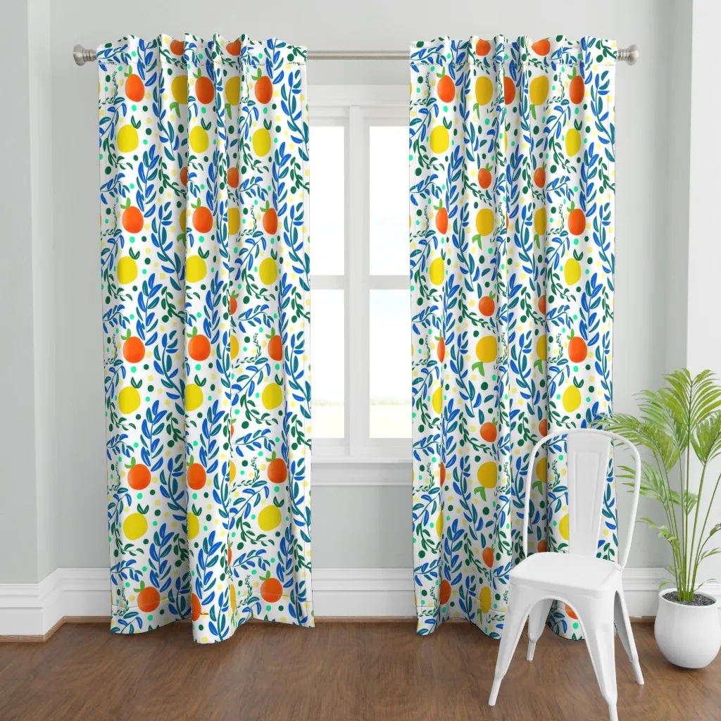Citrus Orange Pattern Curtain Panel - Orange product