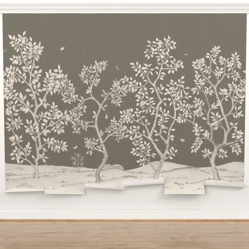 Citrus Orchard Peel and Stick Wall Mural - Taupe product