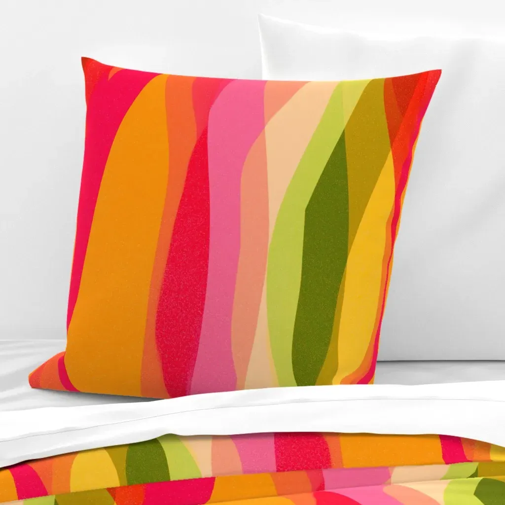 Citrus Wave Abstract Euro Pillow Sham - Orange product