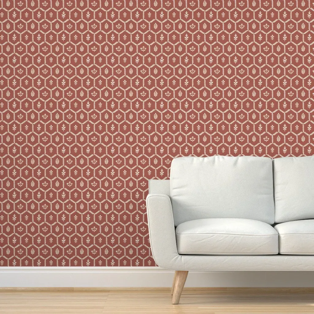 Claire Peel and Stick Wallpaper Removable - Terracotta product
