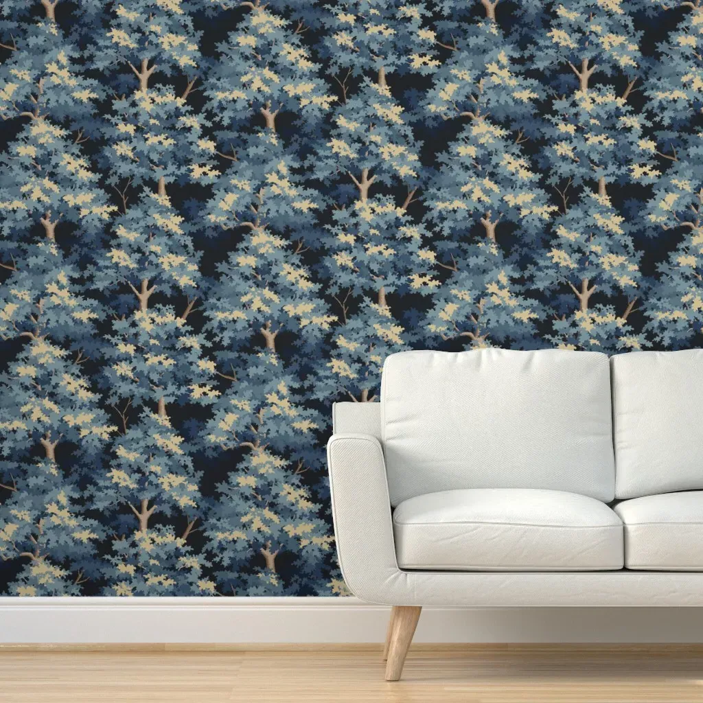 Clairvaux Woods Peel and Stick Wallpaper - Blue product