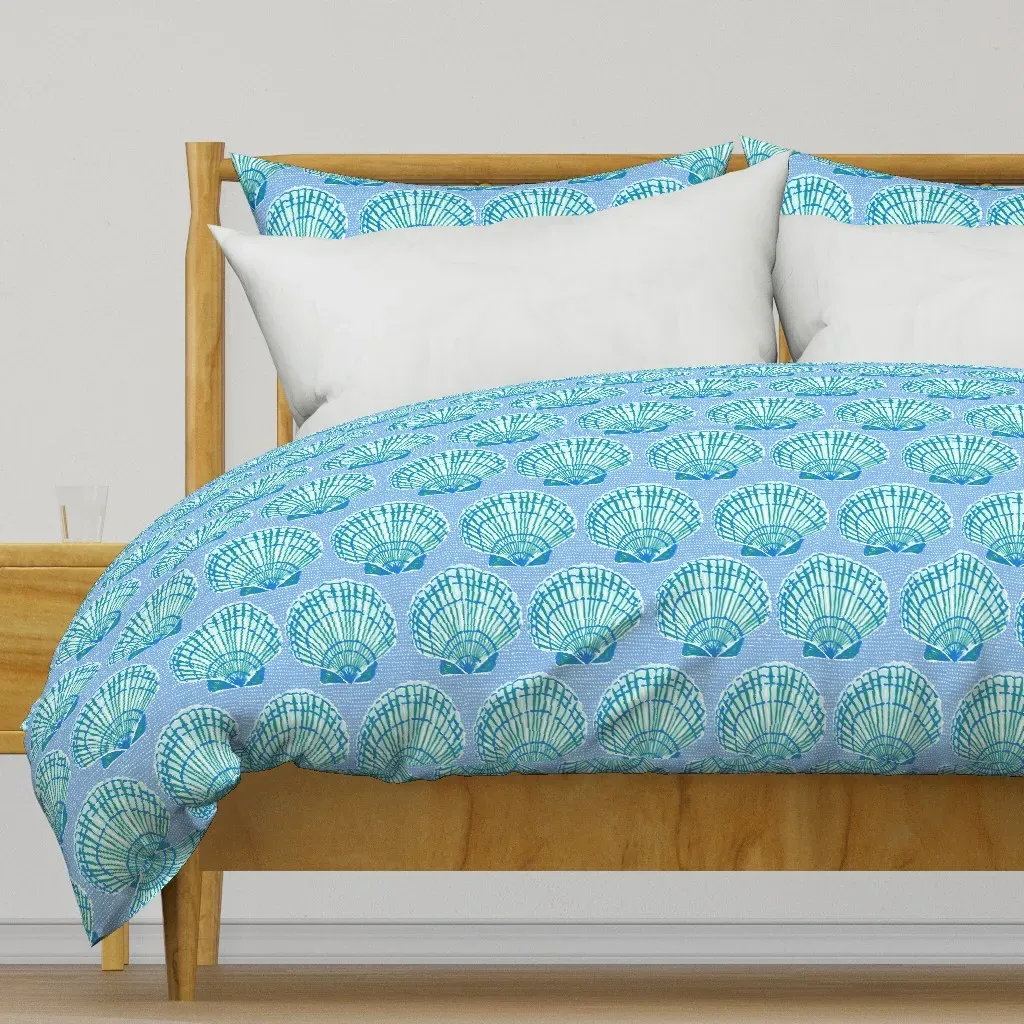 Clams Jumbo Duvet Cover - Teal product