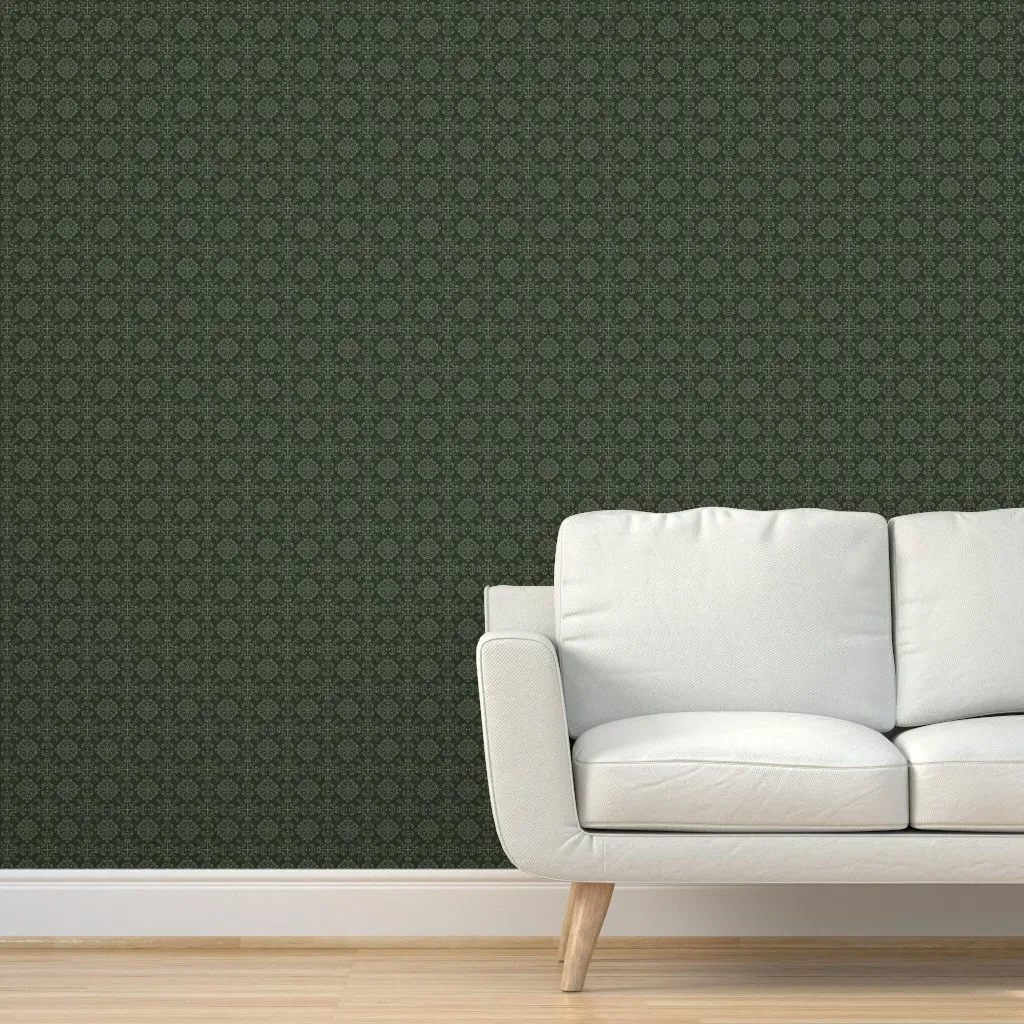 Clara Small Tile Peel and Stick Wallpaper - Dark Green product