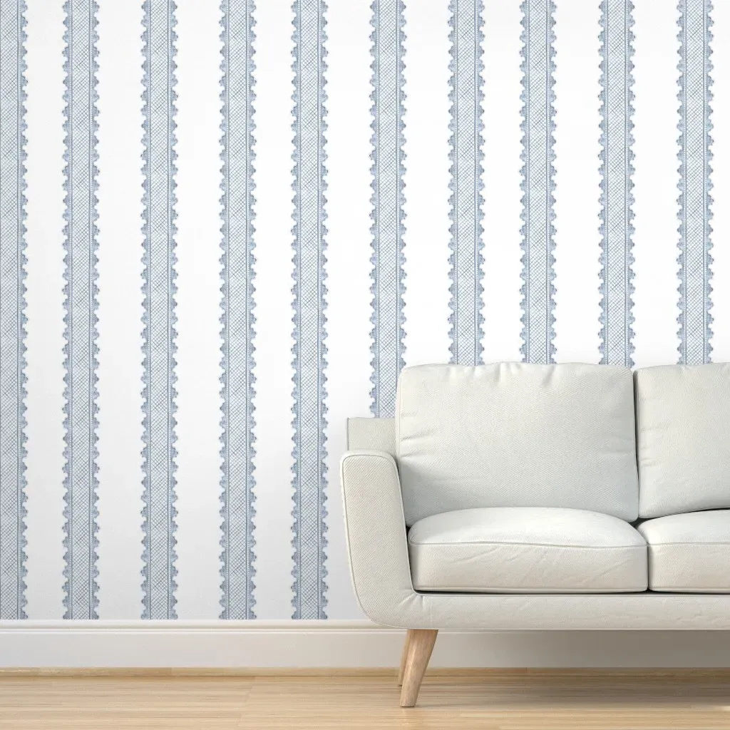 Clarabelle Peel and Stick Wallpaper - Indigo, White product