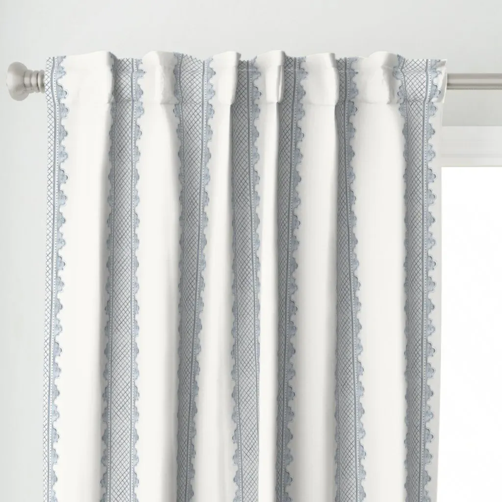 Clarabelle Quiet Blue Curtain Panel - Light Gray alternate view
