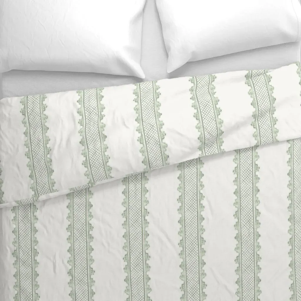 Clarabelle Quiet Green Duvet Cover - Sage Green alternate view