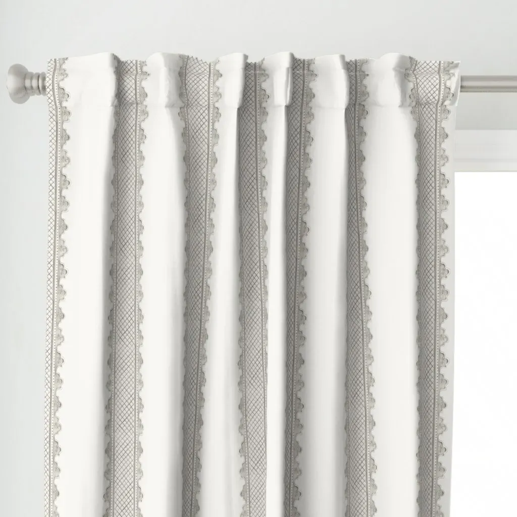 Clarabelle Quiet On Cream Curtain Panel - Gray alternate view