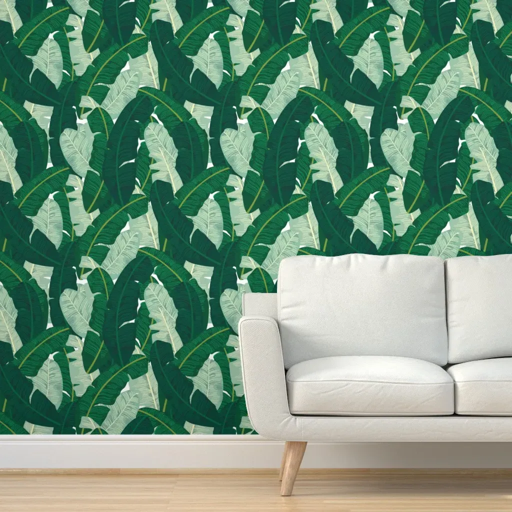 Classic Banana Leaves Peel and Stick Wallpaper - Green product