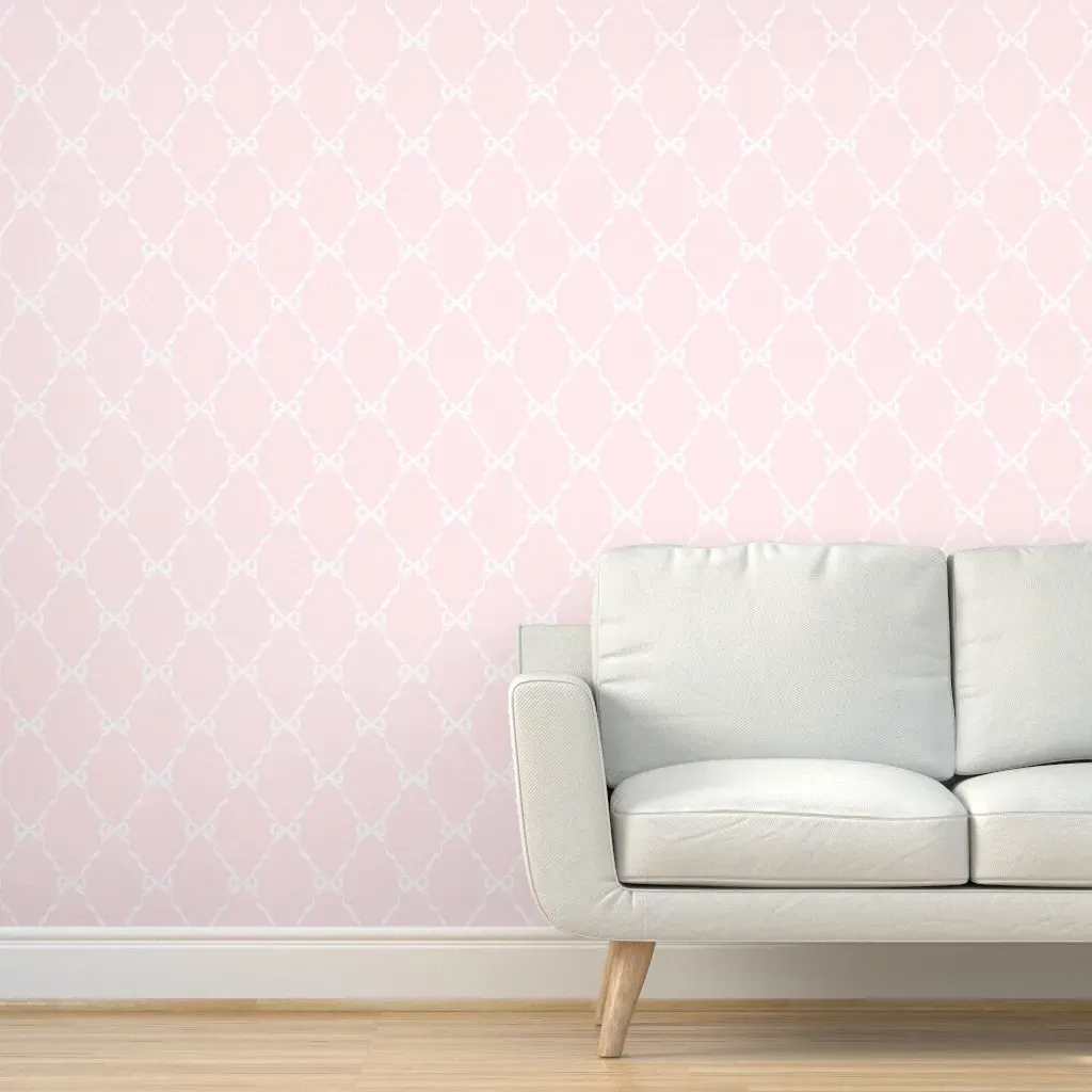 Classic Bow Trellis Peel and Stick Wallpaper - White product