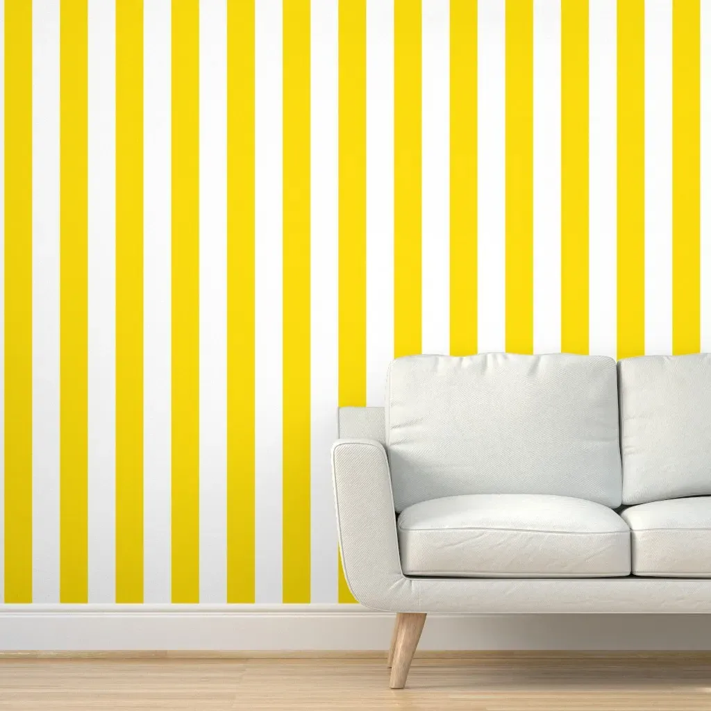 Classic Cabana Stripes Peel and Stick Wallpaper - White, Yellow product
