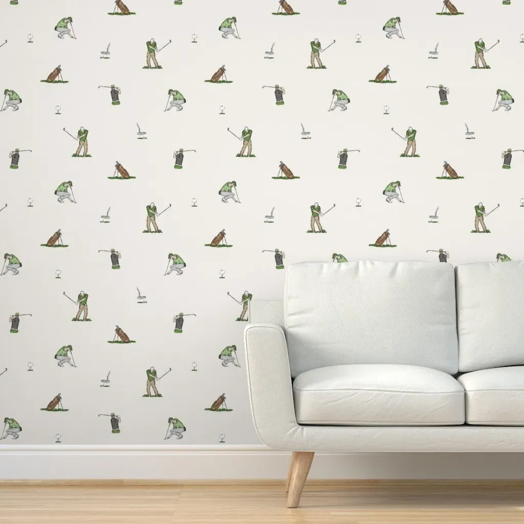 Classic Golf Peel and Stick Wallpaper - Green product