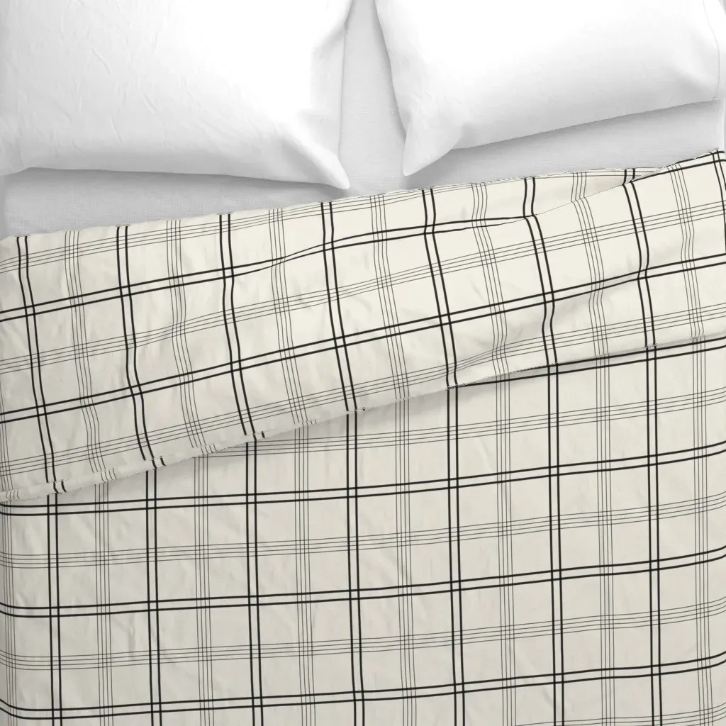 Classic Plaid Duvet Cover - Black alternate view