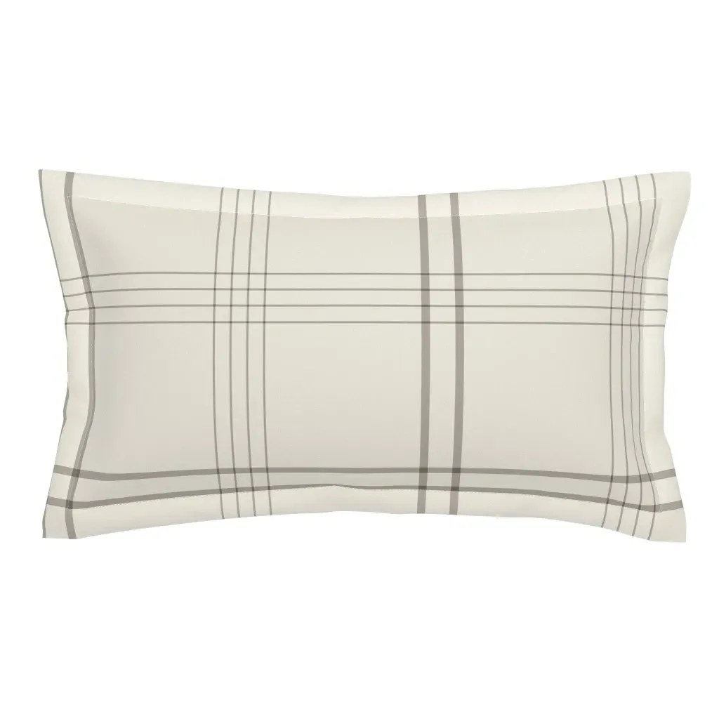 Classic Plaid Stripe King Pillow Sham - Off-White product