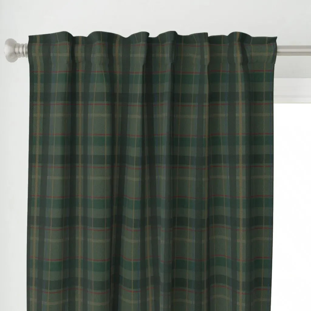 Classic Plaid Tweed Curtain Panel - Green alternate view