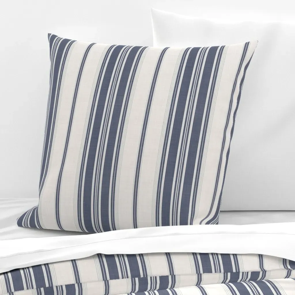 Classic Stripes Medium Scale Euro Pillow Sham - Blue product