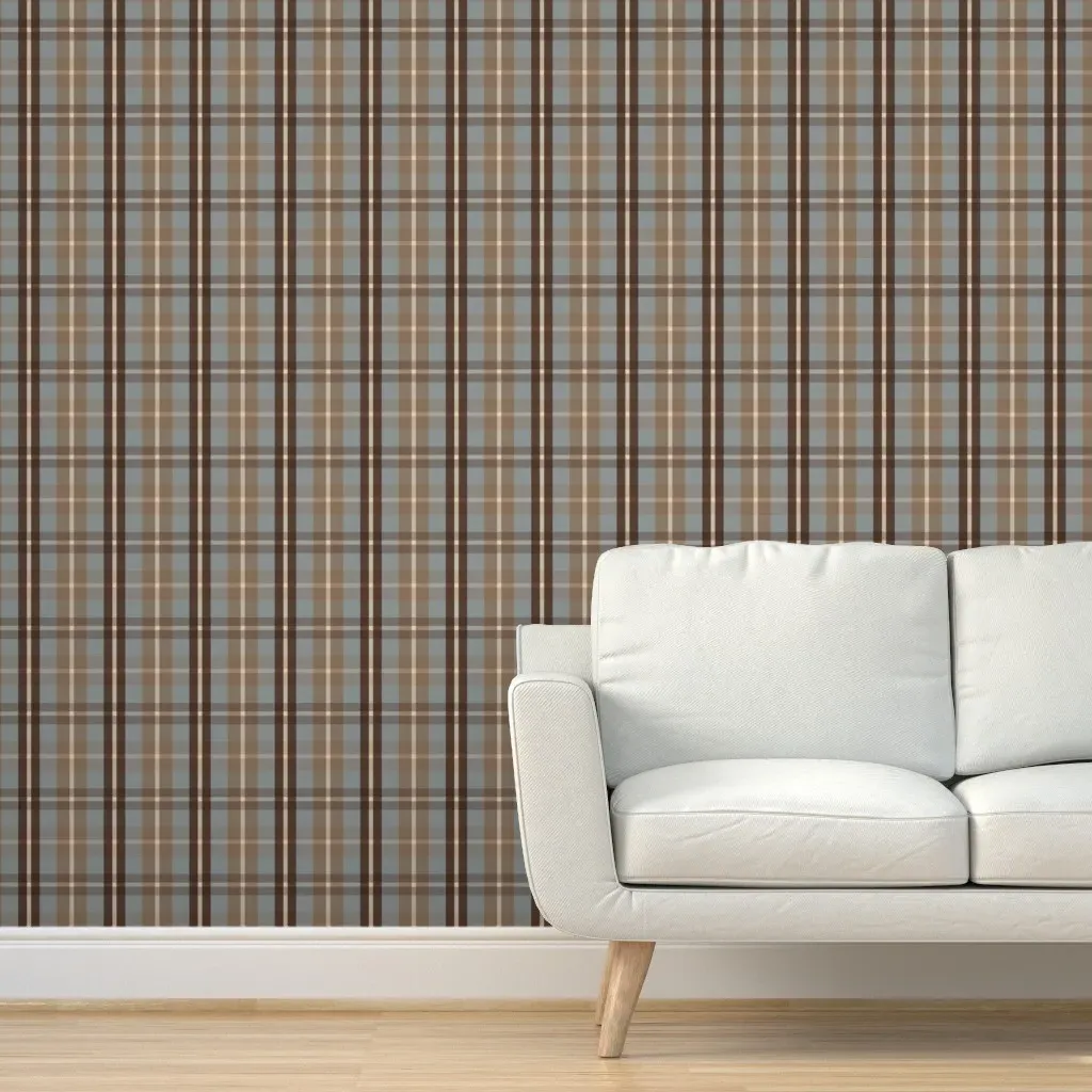Classic Tartan Plaid Peel and Stick Wallpaper - Brown product