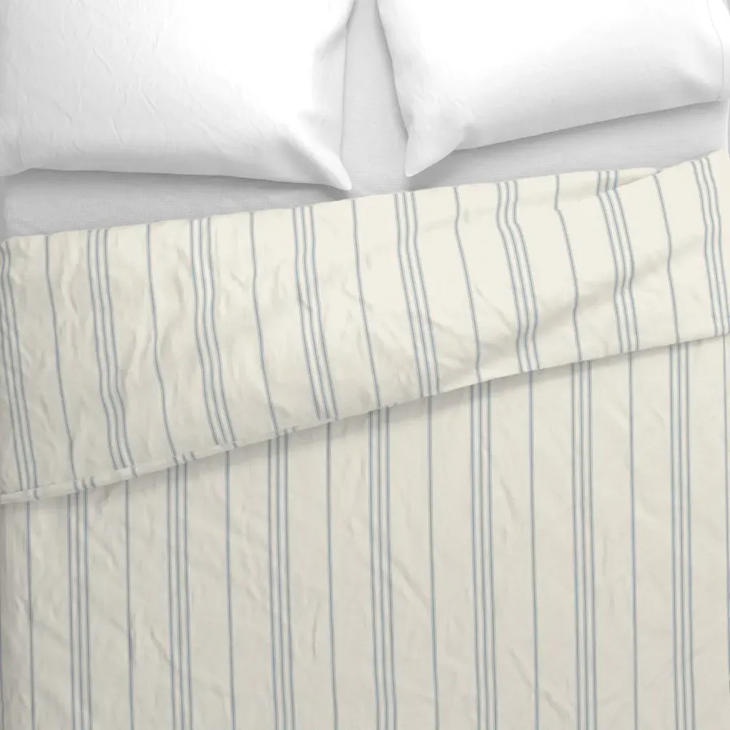 Classic Ticking Medium Scale Duvet Cover - Off-White alternate view