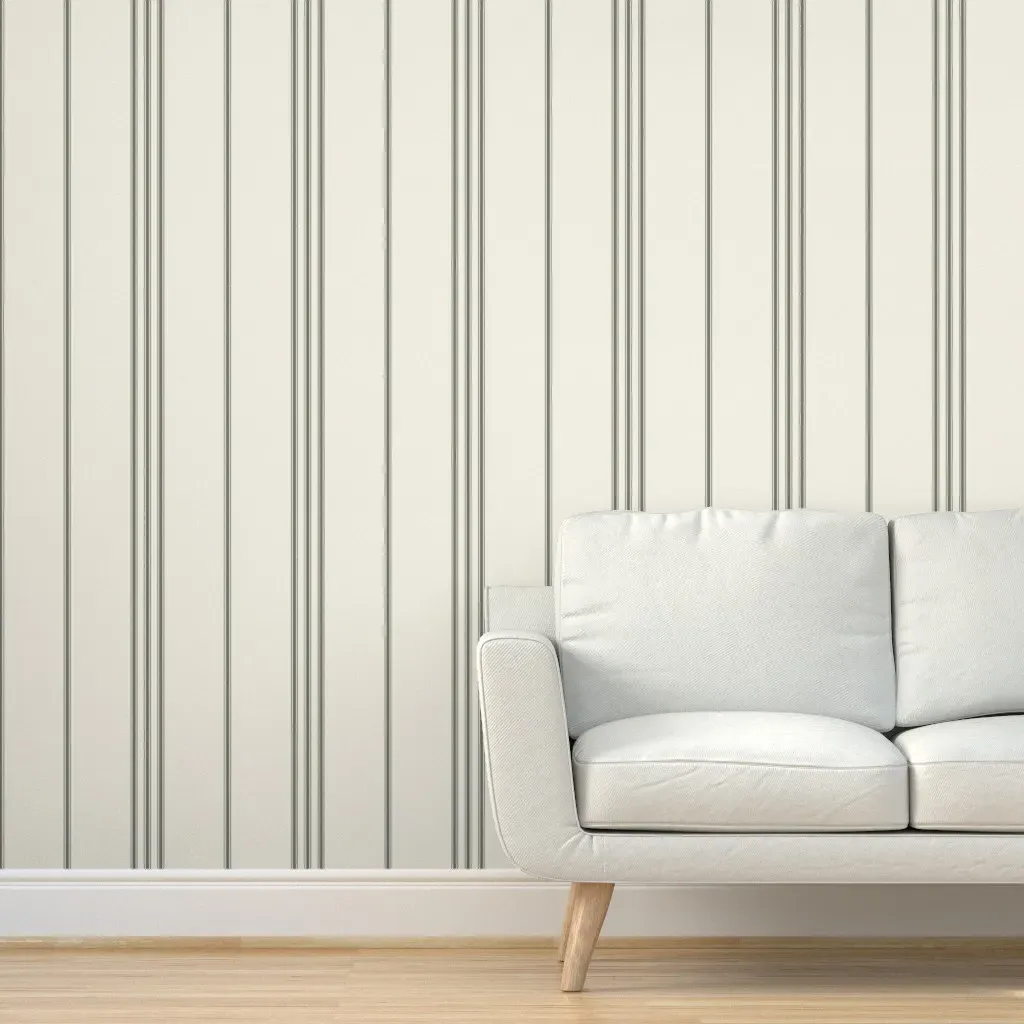 Classic Ticking Stripes Peel and Stick Wallpaper - Off-White product