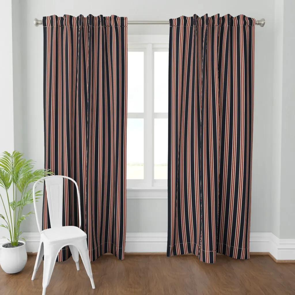Classical Red White Blue Curtain Panel - Navy Blue product
