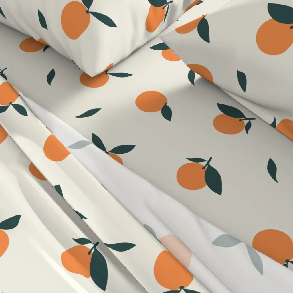 Clementine Ivory Cal King Sheet Set - Orange alternate view