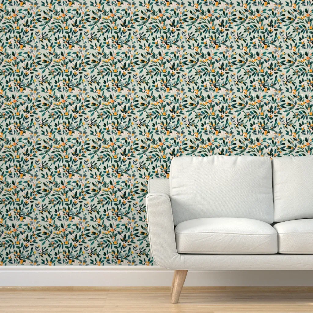 Clementine Sprigs Peel and Stick Wallpaper - Silver Sage product