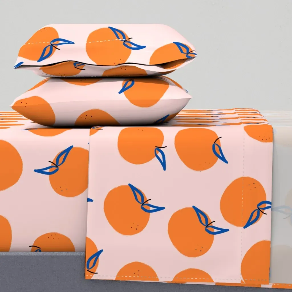 Clementines Large Scale Twin Sheet Set - Orange product
